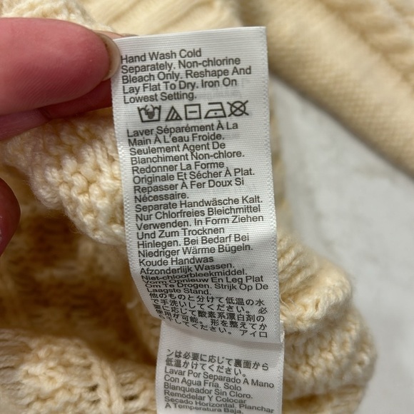 J.Crew Ruffleneck Cable Cardigan Sweater XXL White Cream BV351 Gold Buttons NWT - Picture 11 of 13